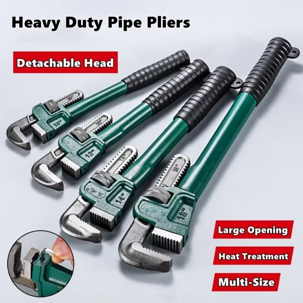 

Metal Straight Pipe Wrench Heavy Duty 10" 12" 14" 18" Adjustable Plumbing Wrench Non-Slip Grip Pipe Plier Industrial Plumbing