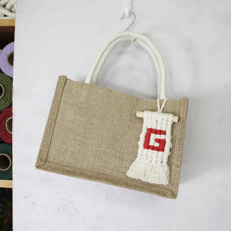 DIY Alphabet Pendant Macrame Kit With Tutorial For Beginner Handmade Knitting Alphabet Small Tapestry DIY Art Wall Decor Craft