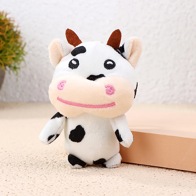 Cartoon Cute Cow Plush Toy Kawaii For Girls Cotton Animal Doll Filled Home Decoration Soft Animal Cattle Props Bag Pendant