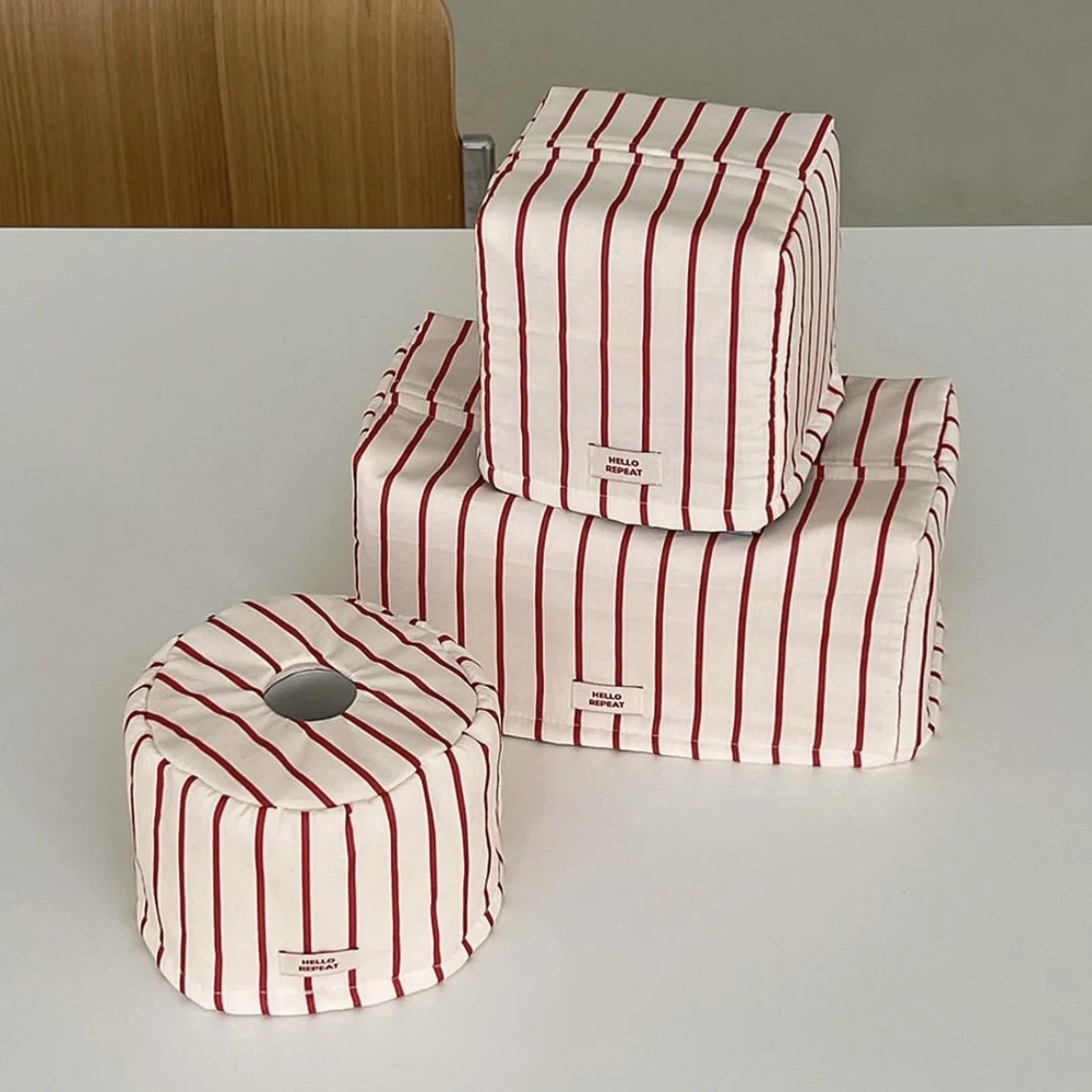 

Stripe Tissue Case Vintage Living Room Tissue Box Paper Holder Tissue Pouch Kitchen Storage & Organization Desktop Decoration