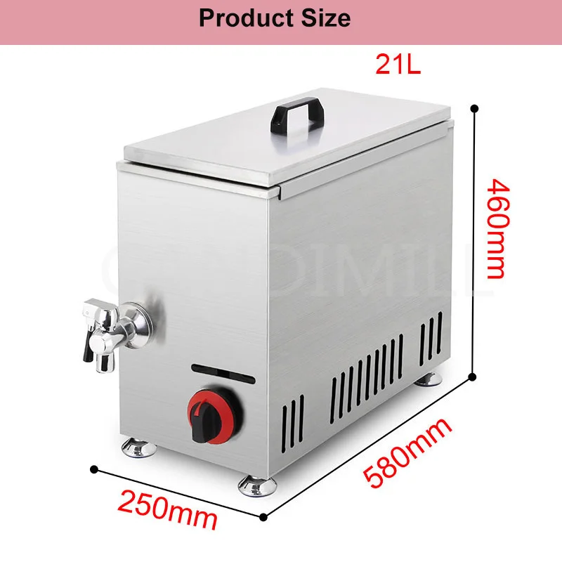 Commercial 21L ขนาดใหญ่ความจุแก๊สชีสสุนัขร้อน Sticks Fryer ไส้กรอกชีสเครื่องขนมอาหาร