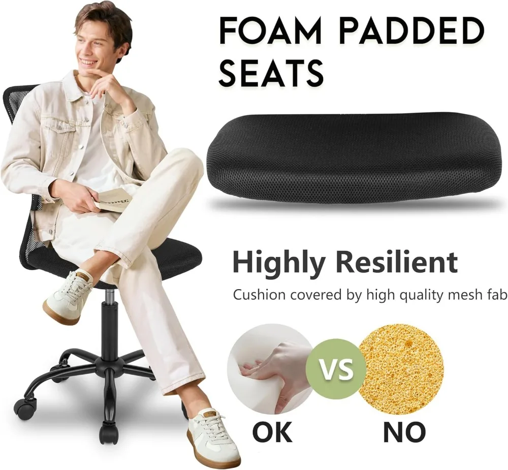 كرسي مكتب شبكي مريح مع دعم قطني، دوران 360 درجة، وسهل التجميع للاستخدام المنزلي والمكتب #4