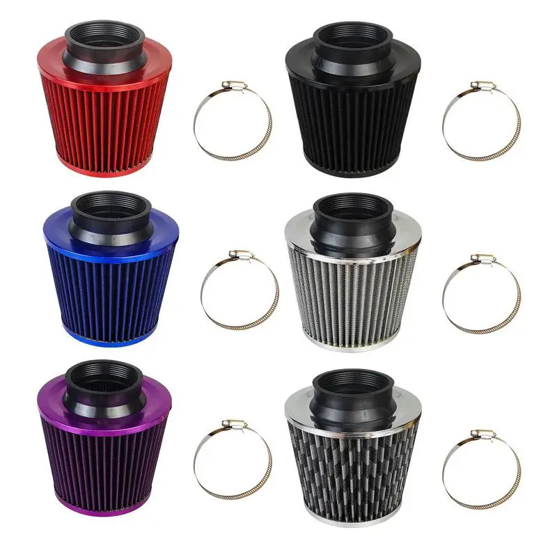 76mm High Flow Cold Air Intake Filter Vehicles Air Filters Sport Power Mesh Cone Universal Induction Kit Car Accessories