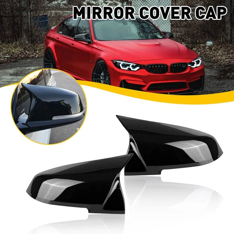 Car Glossy Black Rearview Side Mirror Cover For BMW M2 F30 F20 I3 X1 Side Door Rearview Cover Caps Car Styling