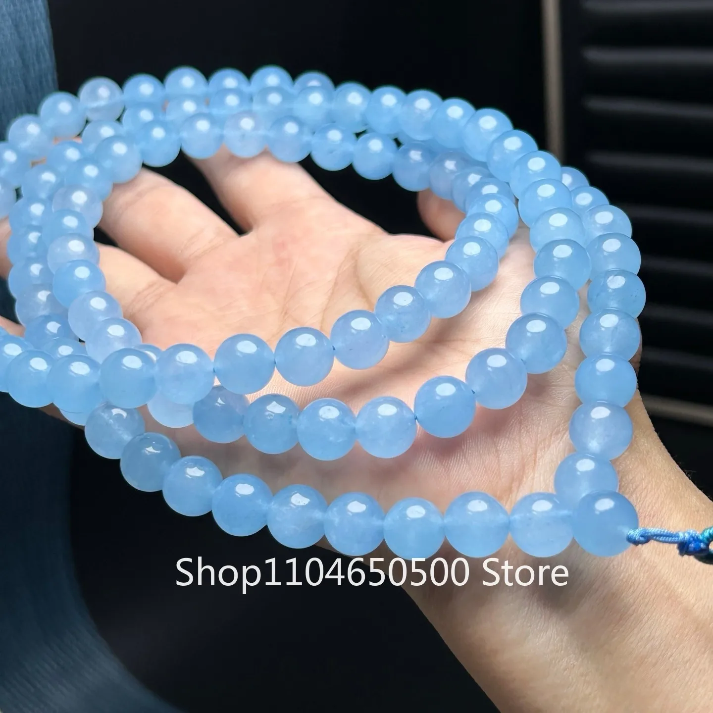 

Certified Natural Ice Burmese Jade jadeite 108 Beads Necklaces & Pendants 10MM