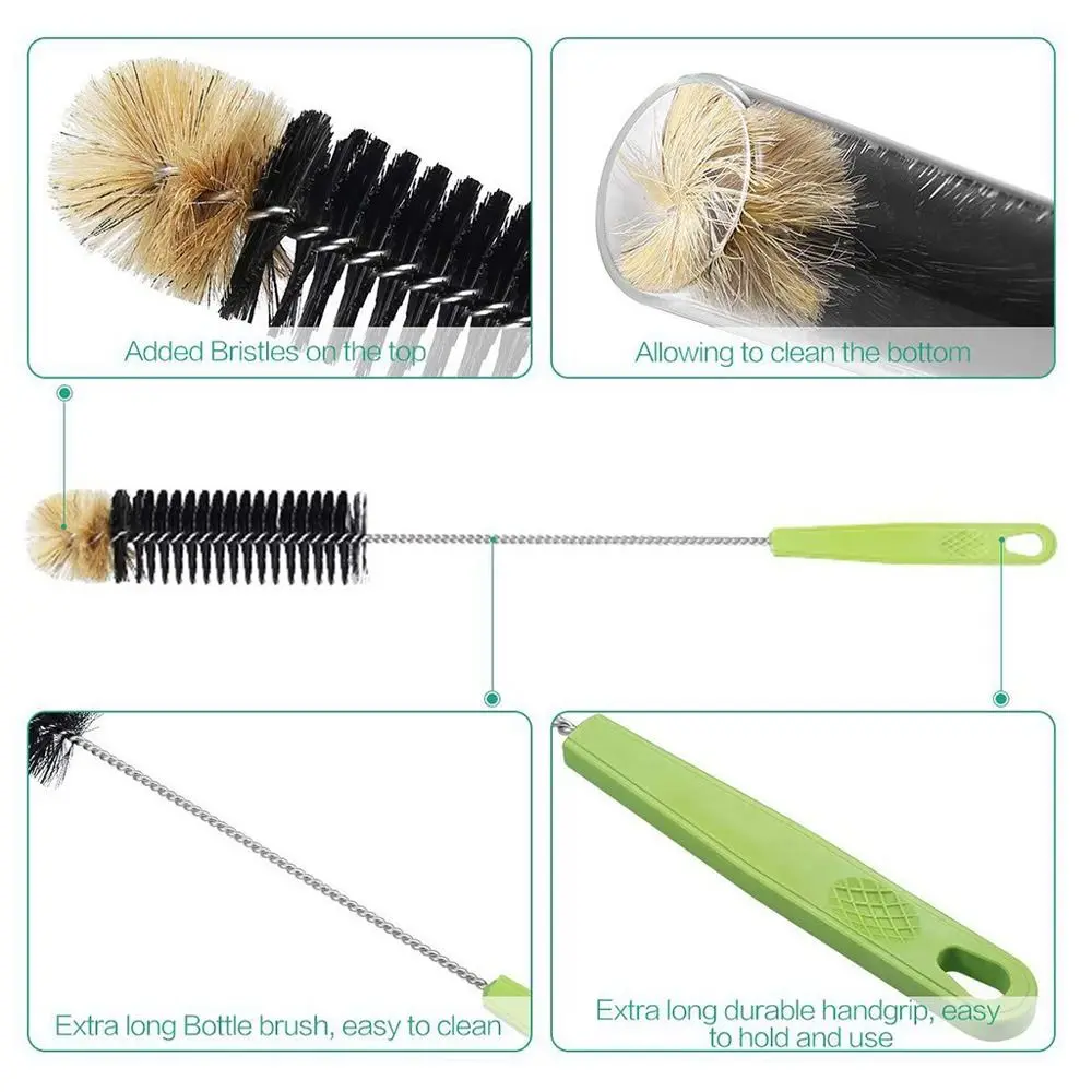 Milk Bottle Brush Long Handle Cup Brush Handheld Soft Head Narrow Bottle Beer Cups Cleaning Brushes Kitchen Household Tools