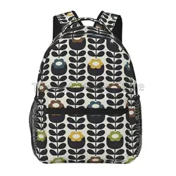 Orla Kiely Colorful Leaf Print Backpacks School Bag Lightweight Student Bookbag Unisex Laptop Daypack for Travel Hiking Camping