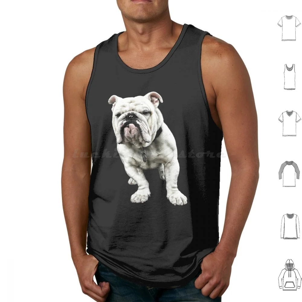 Bulldog Tank Tops Print Cotton English Bulldog British Bulldog Bulldog Lover Dog White Dog Purebred Dog Animal Cute Puppy