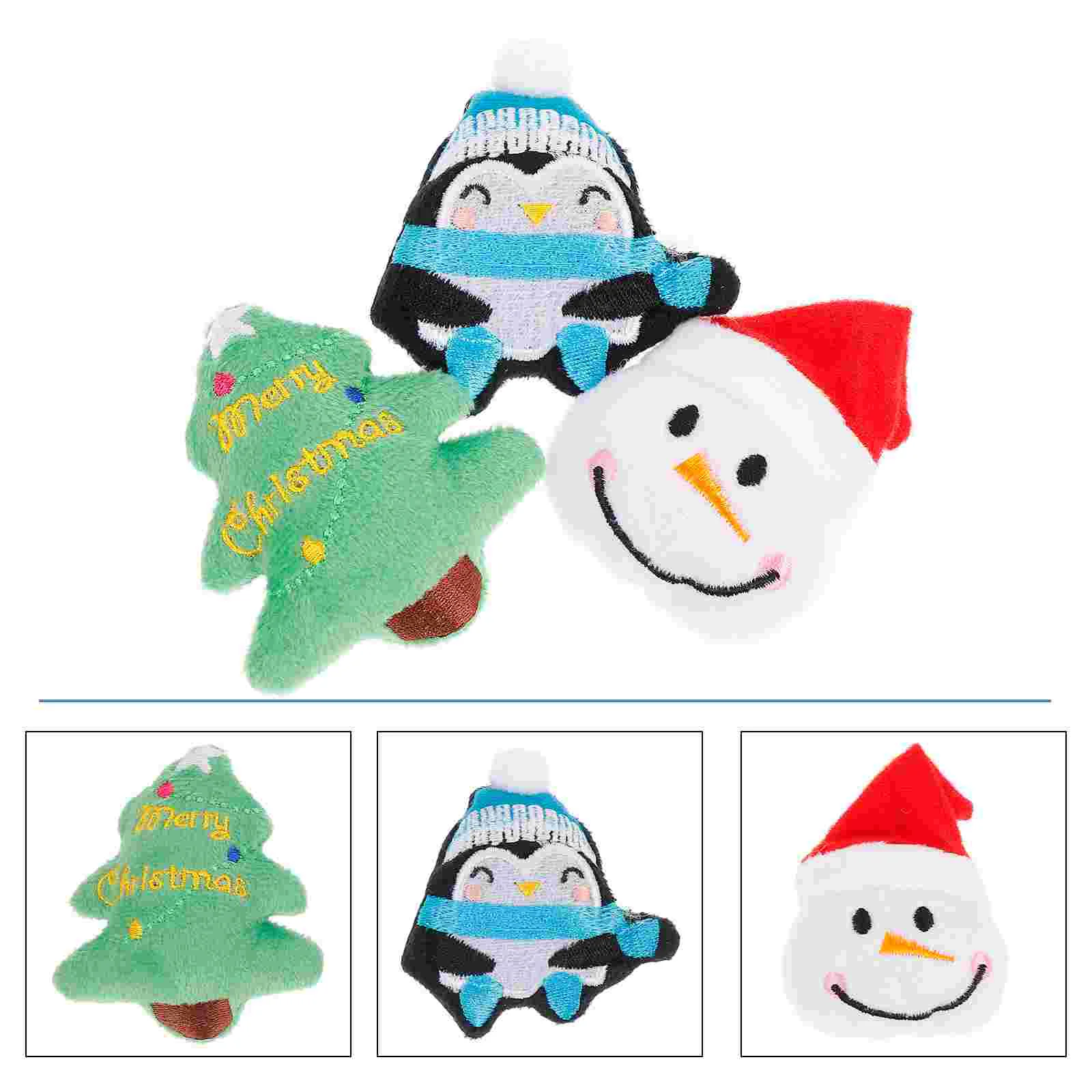 

3 Pcs Pet Company Toys Supplies Christmas Mint Distracting Biting Plush for Pets Smart