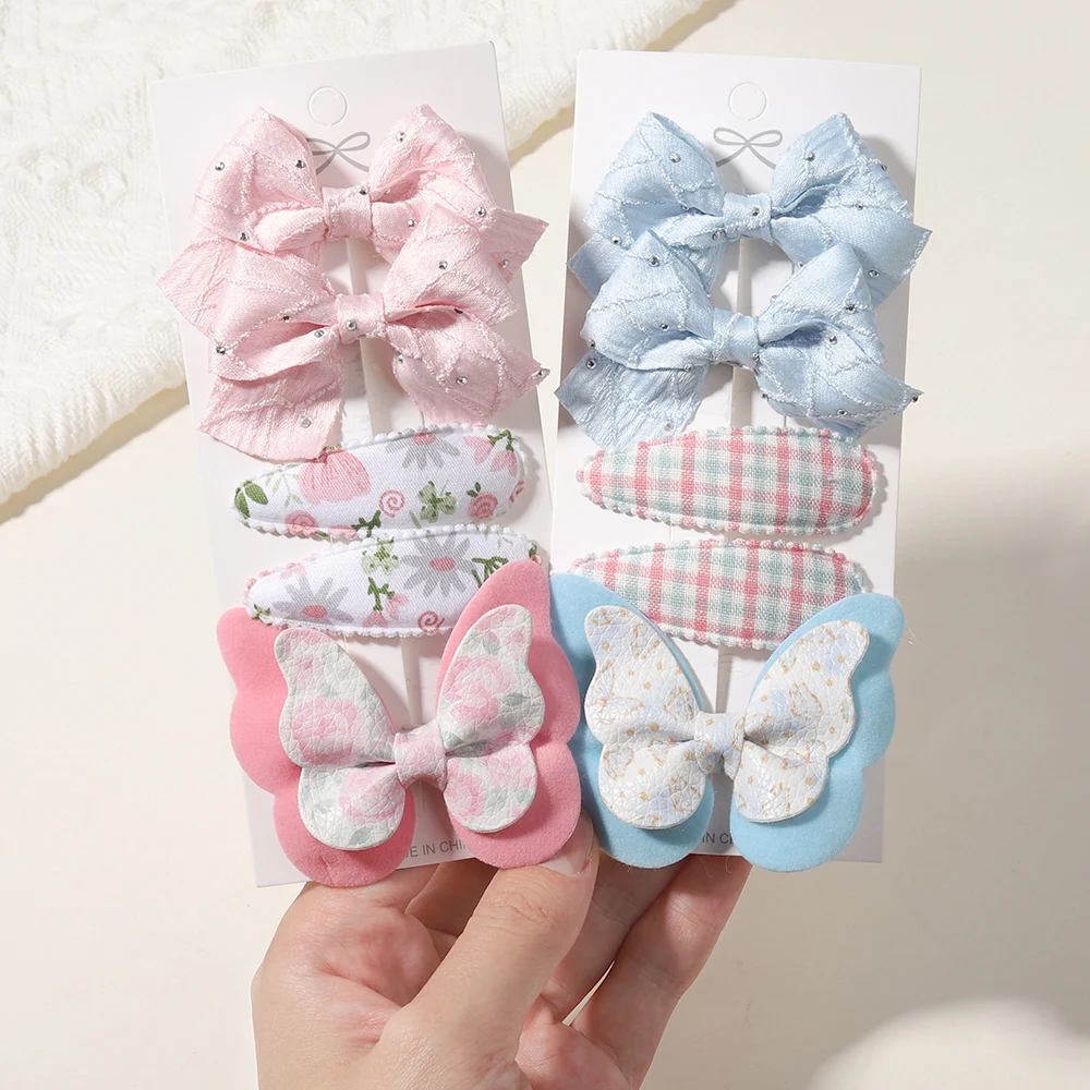 2/4/5 قطعة القوس لطيف طفل مشبك شعر مجموعة لطيف BB كليب فتاة صغيرة فراشة باريت موضة لطيف الأزهار البريق الطفل إكسسوارات الشعر