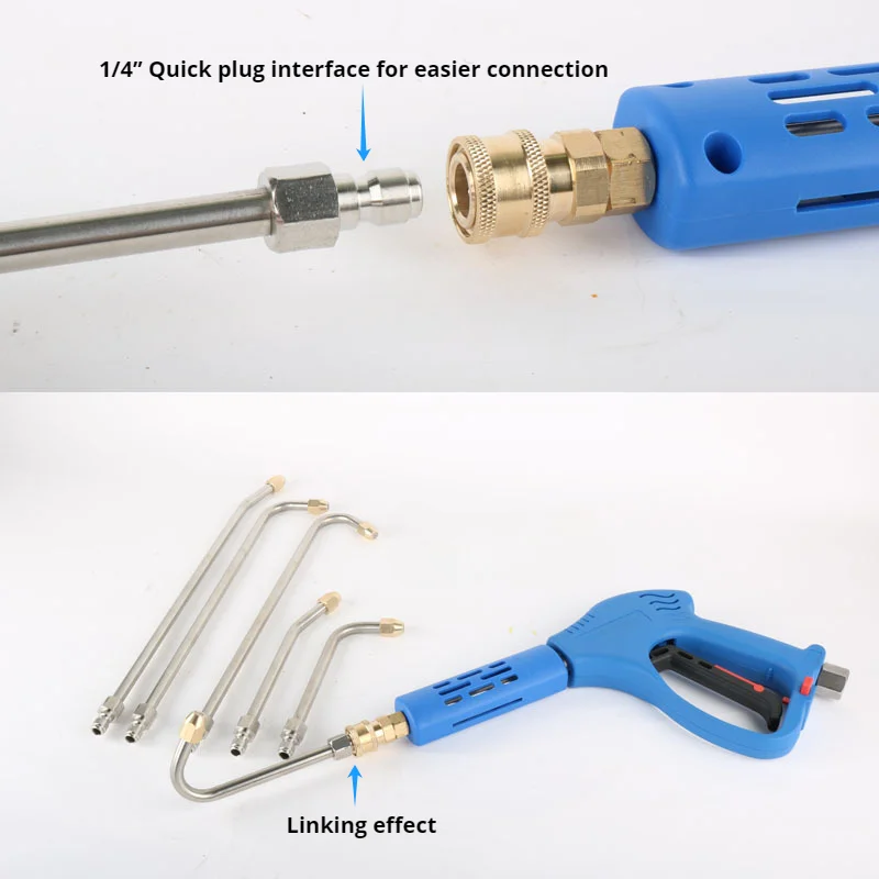 Imagem -02 - Varinha de Extensão de Lavadora o Conector Rápido 25 ° 90 ° u Lance Spear com Curvhead Rod Ferramenta de Limpeza para Carro de Alta Pressã