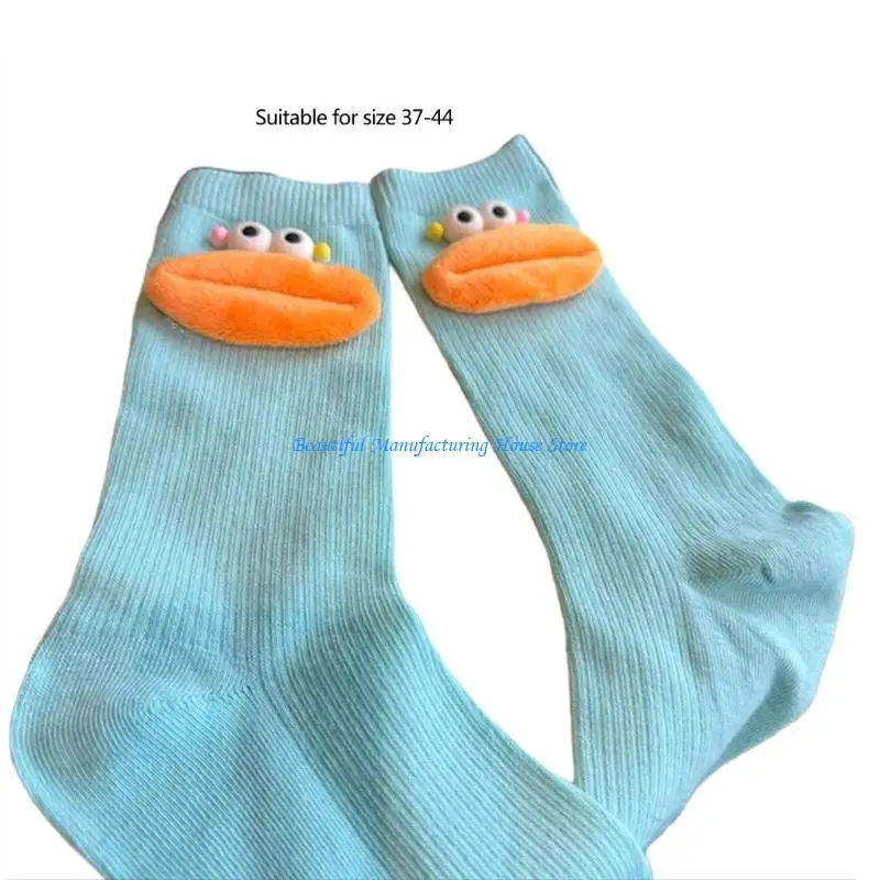 E56A Adulto Tornozelo Meias Cartoon Doll Crews Socks engraçados Meias algodão algodão