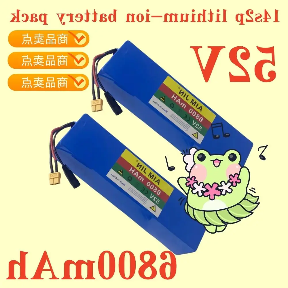

52V 6.8ah lithium battery pack built-in BMS For 1000W 1500W Motorcycle Electric EScooter rechargeable battery+2A charger