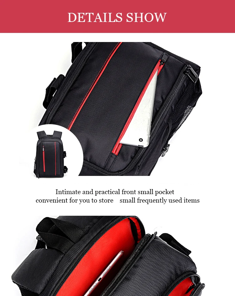 Rucksack für Kameratasche, wasserdicht, Outdoor-Fotografenrucksäcke für Video, digitale DSLR-Fototasche, Tasche für Canon/für Nikon – Detail 13