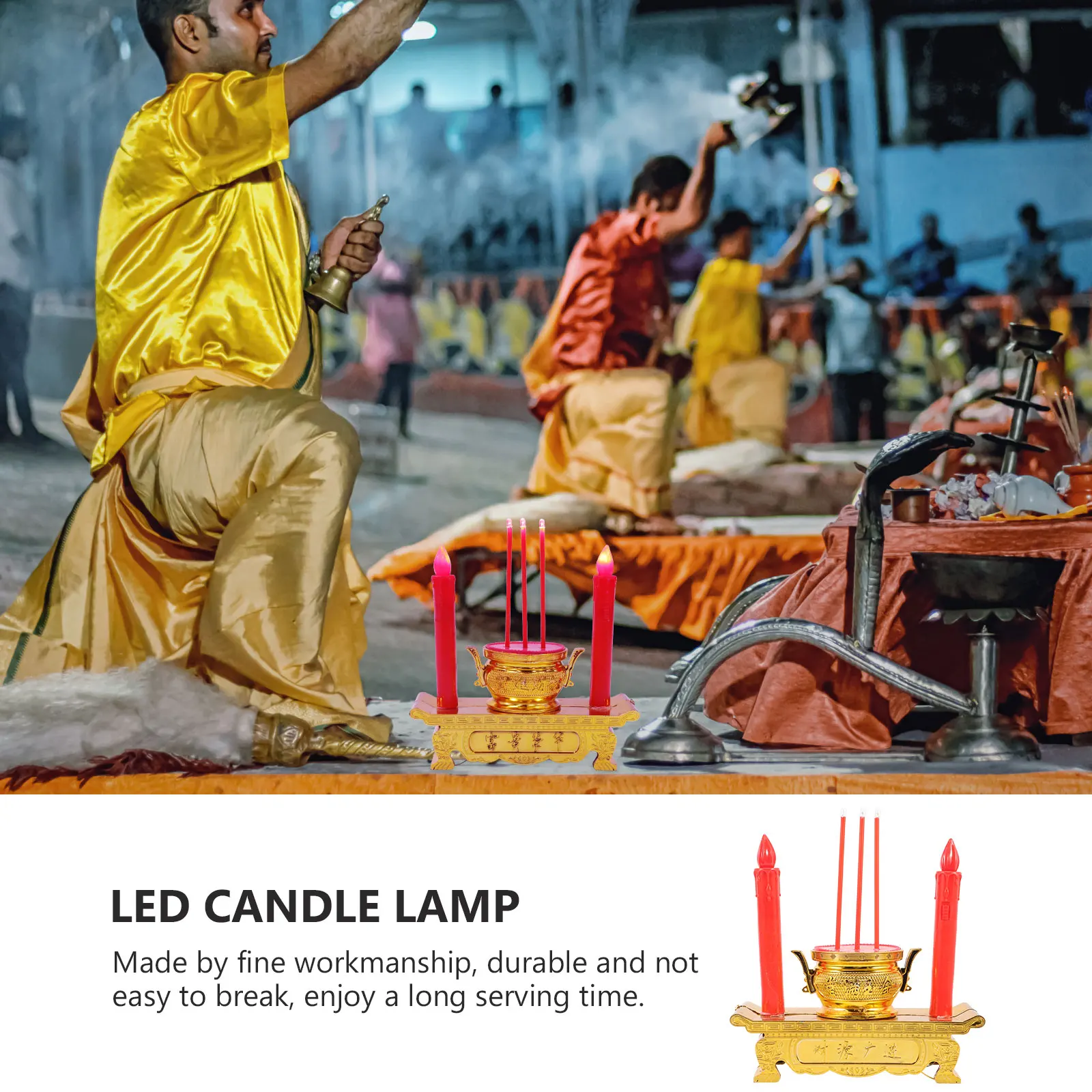 

Led Electronic Incense Burner Light Ancient Chinese Style For Wedding Meditation Worship Decor Fake Altar Lamp