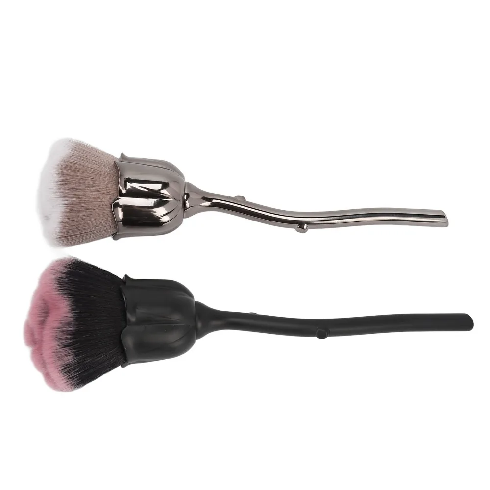 2pcs Rose Shaped Rose Flower Makeup Brush Ultra Soft Bristle Fluffy Texture Fluffy Powder Brush Blush Brush Salon Manicure Work
