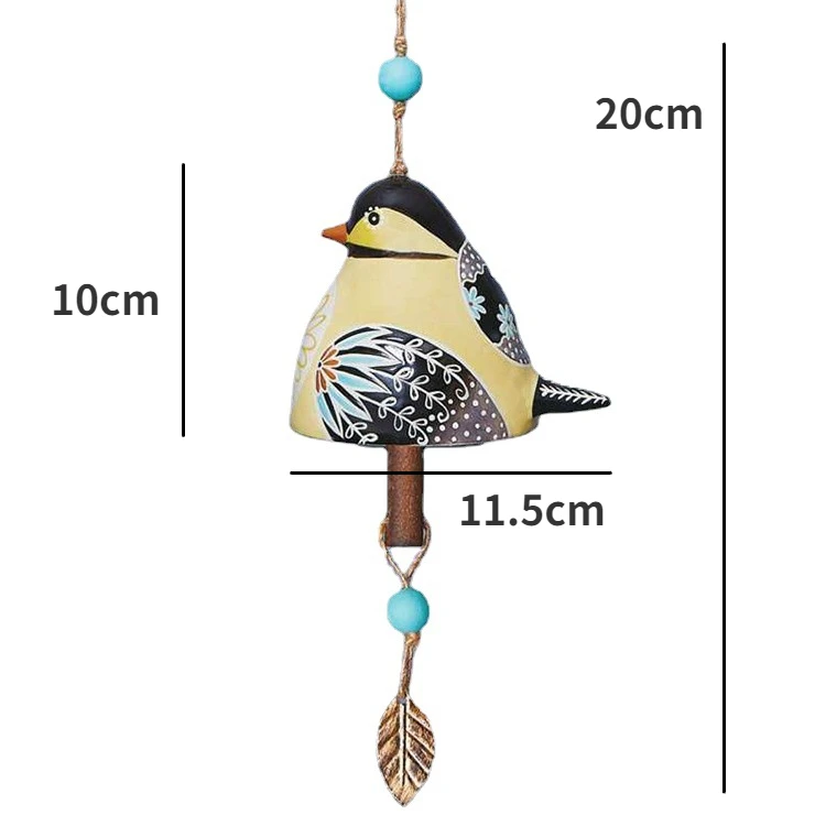 Bird Song Bell Hanging Bird Wind Chime Craft Pendant Outdoor Bird Bell Windchime for Garden Courtyard Home Decoration