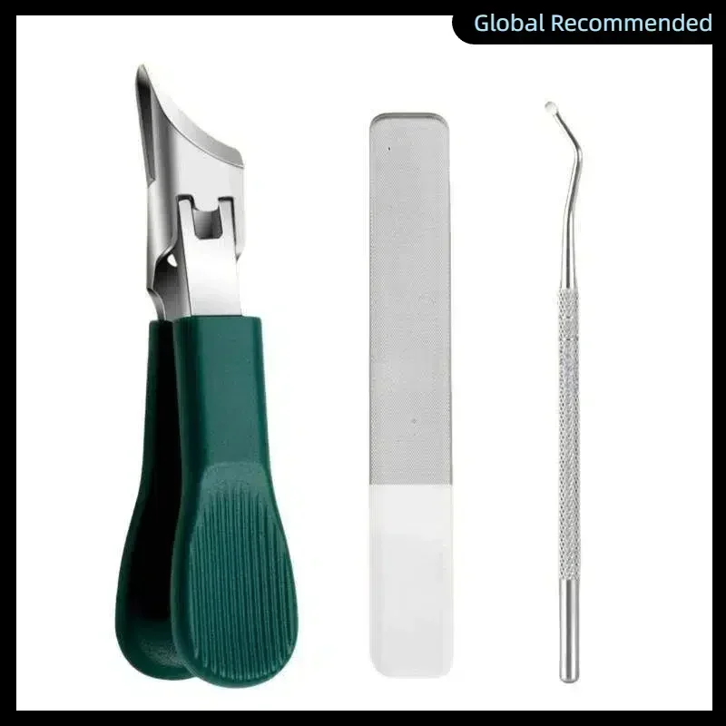 Home/Travel Pedicure Must-Have! Green Eagle 3-in-1 Beak Clipper Set, Stainless Steel Thick/Ingrown Nail Grooming Kit