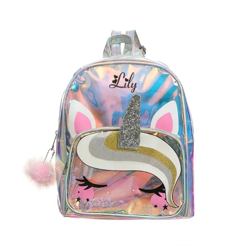 Benutzer definierte niedliche Einhorn Rucksack personal isierte Name Text Rucksack Tages rucksäcke benutzer definierte Bücher taschen Schult asche für Studenten Jungen Mädchen