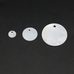 10PCS Natural Freshwater Shell Round White Pendant for Jewelry Making DIY Necklace Bracelet Accessories Women Gifts