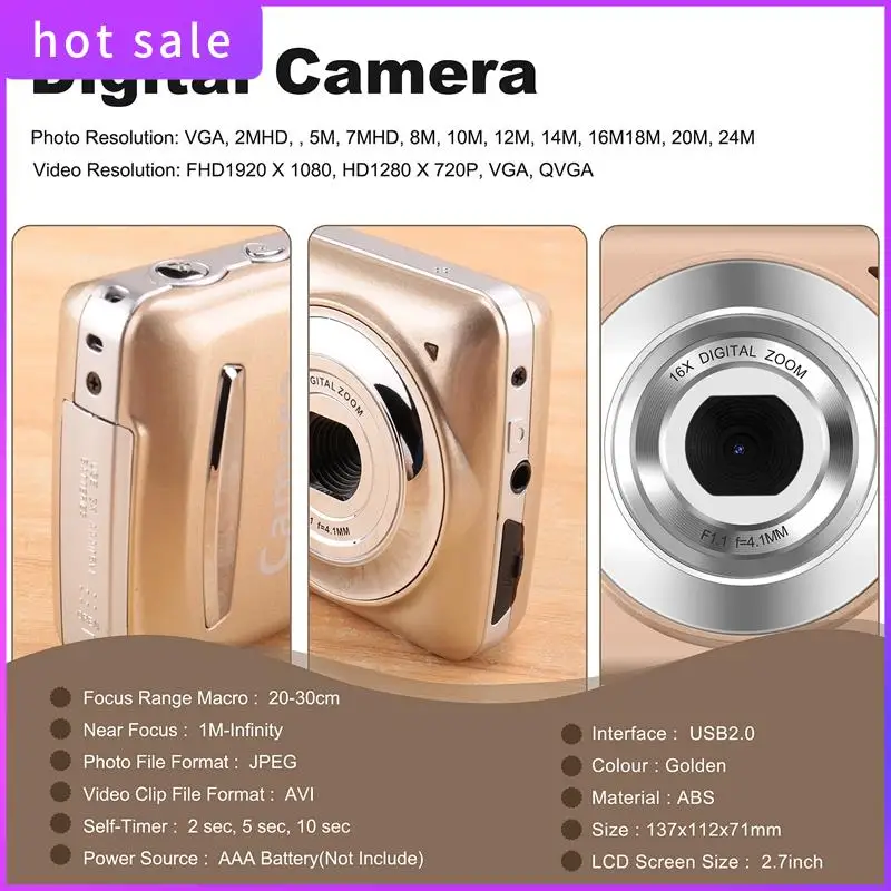 

ELEC-Digital Camera,Portable Cameras 16 Million HD Pixel Compact Home Digital Camera For Kids Teens Seniors