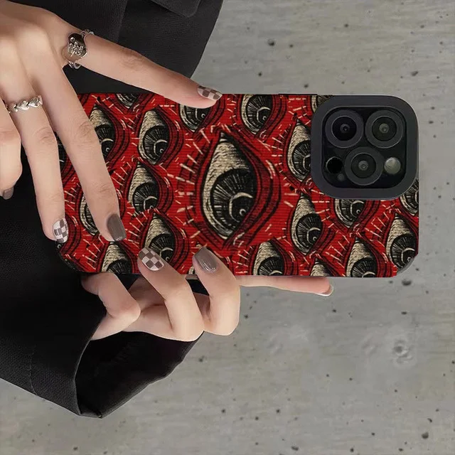 Spooky Scary Red Eye Pattern Soft Phone Case For iPhone 16 15 14 12 11 13 Pro Max Plus 12 13Mini 7 8 Plus X XS Max XR Back Cover