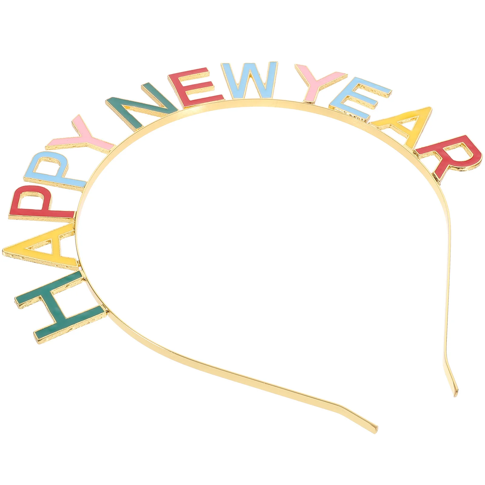 

Happy New Year Headband Colorful Alloy Decorative Party Headband Lightweight Hair Accessories for Women Girls New Year Party