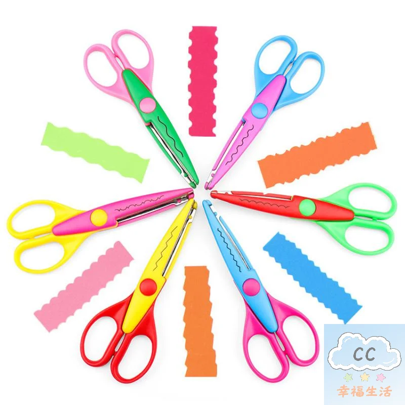 أضيق الحدود مقص الدانتيل نمط متموج صغير مستدير رئيس الأطفال خاص طالب أداة فنية القرطاسية مقص لسكرابوكينغ