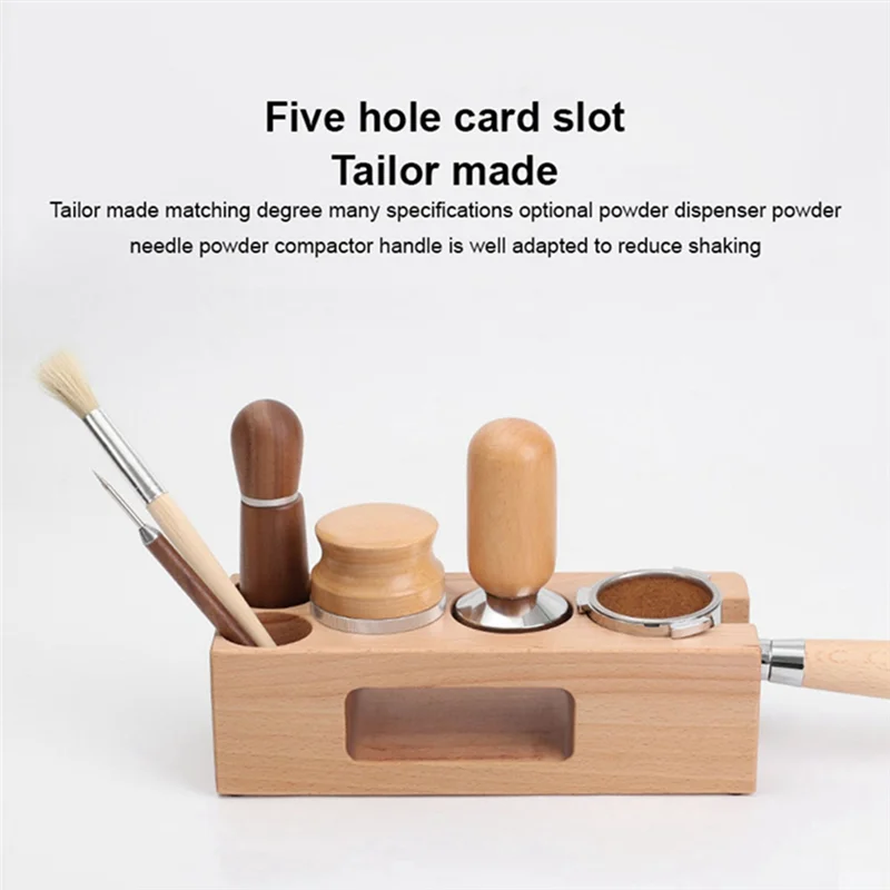 ABPQ-58Mm Coffee Stirrer Holder Wooden Filler Support Base Espresso Stirrer Pad Filter Holder Barista Coffee Accessories