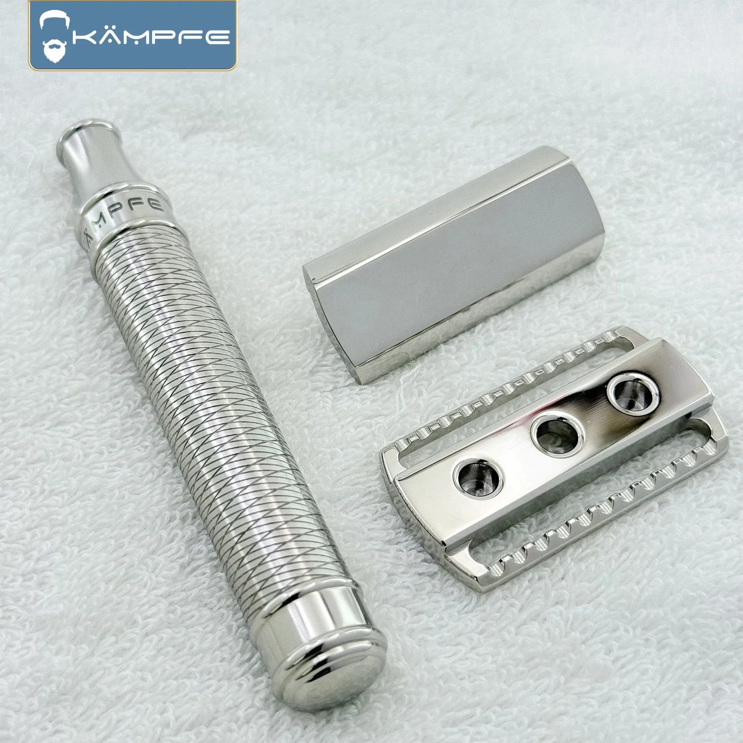

KAMPFE Polished 316L Stainless Steel Safety Razor Handle Men's Grooming Shaving Tool