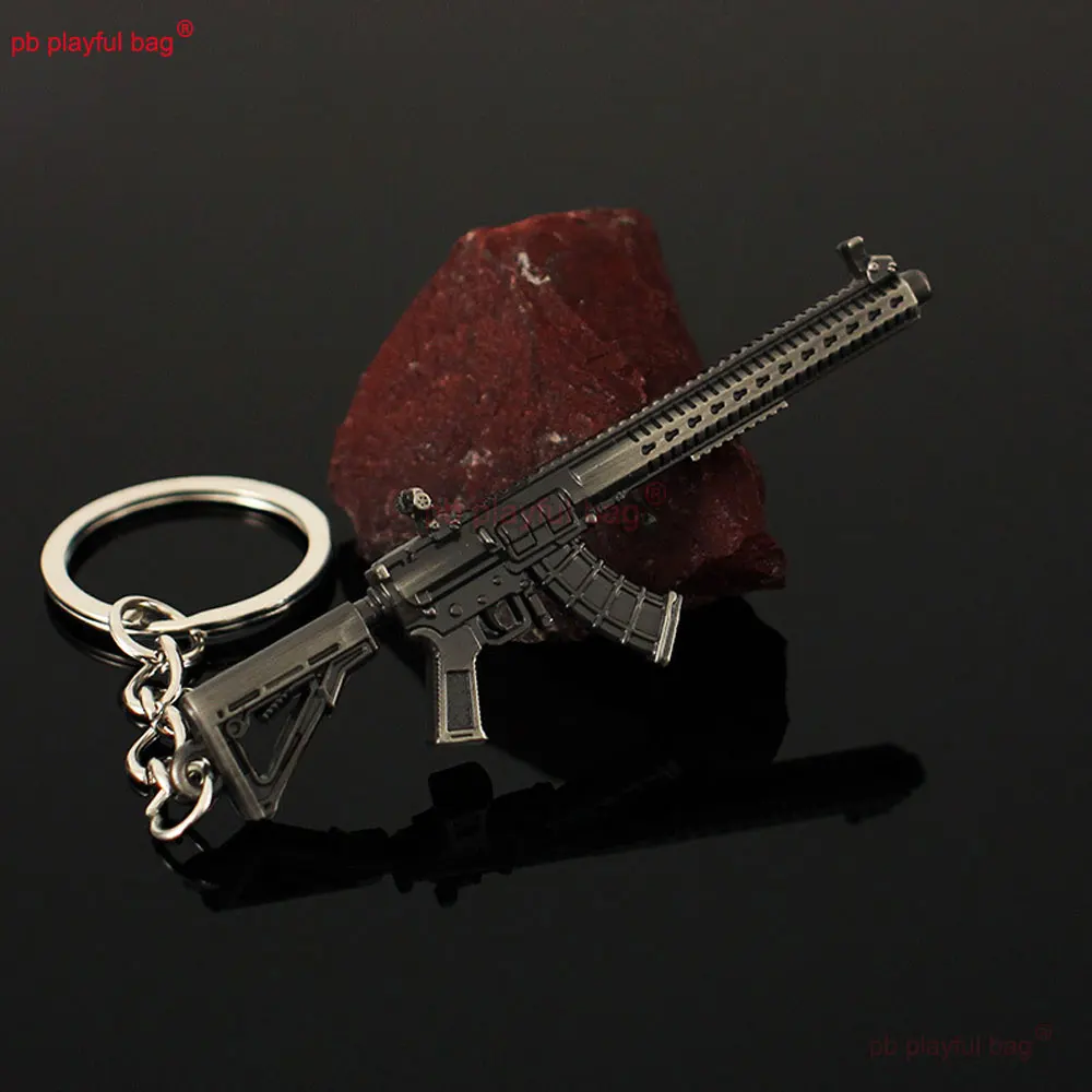Mini MK47 Mały Model Broni Zabawka Stopowy Brelok Dekoracja 8cm Akcesoria do Gier Figurki Akcji Zabawka dla Dzieci Prezent na Boże Narodzenie ZG415