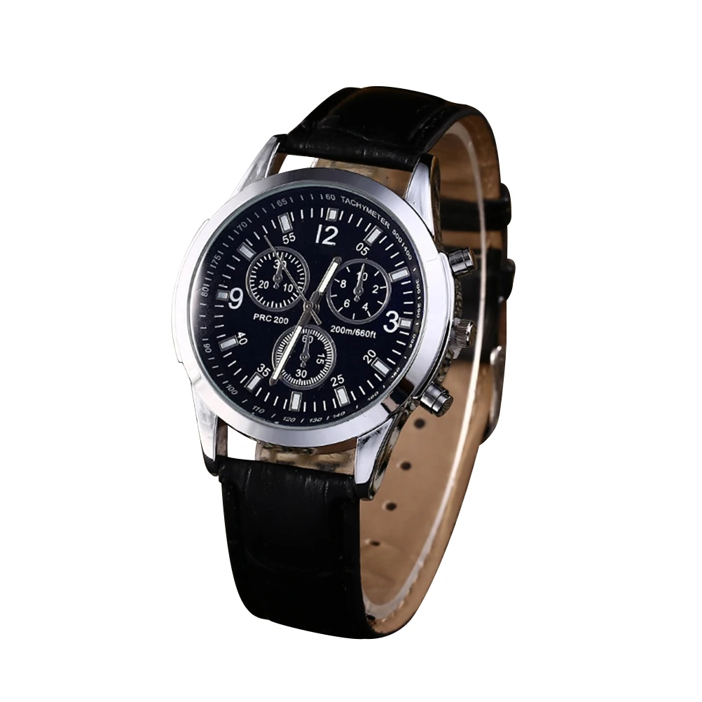 

Top Quality Men'S Quartz Wrist Watch Cloak Strap 3 Dials Calendar Waterproof Rain Resistant Soft Durable Classic Daily