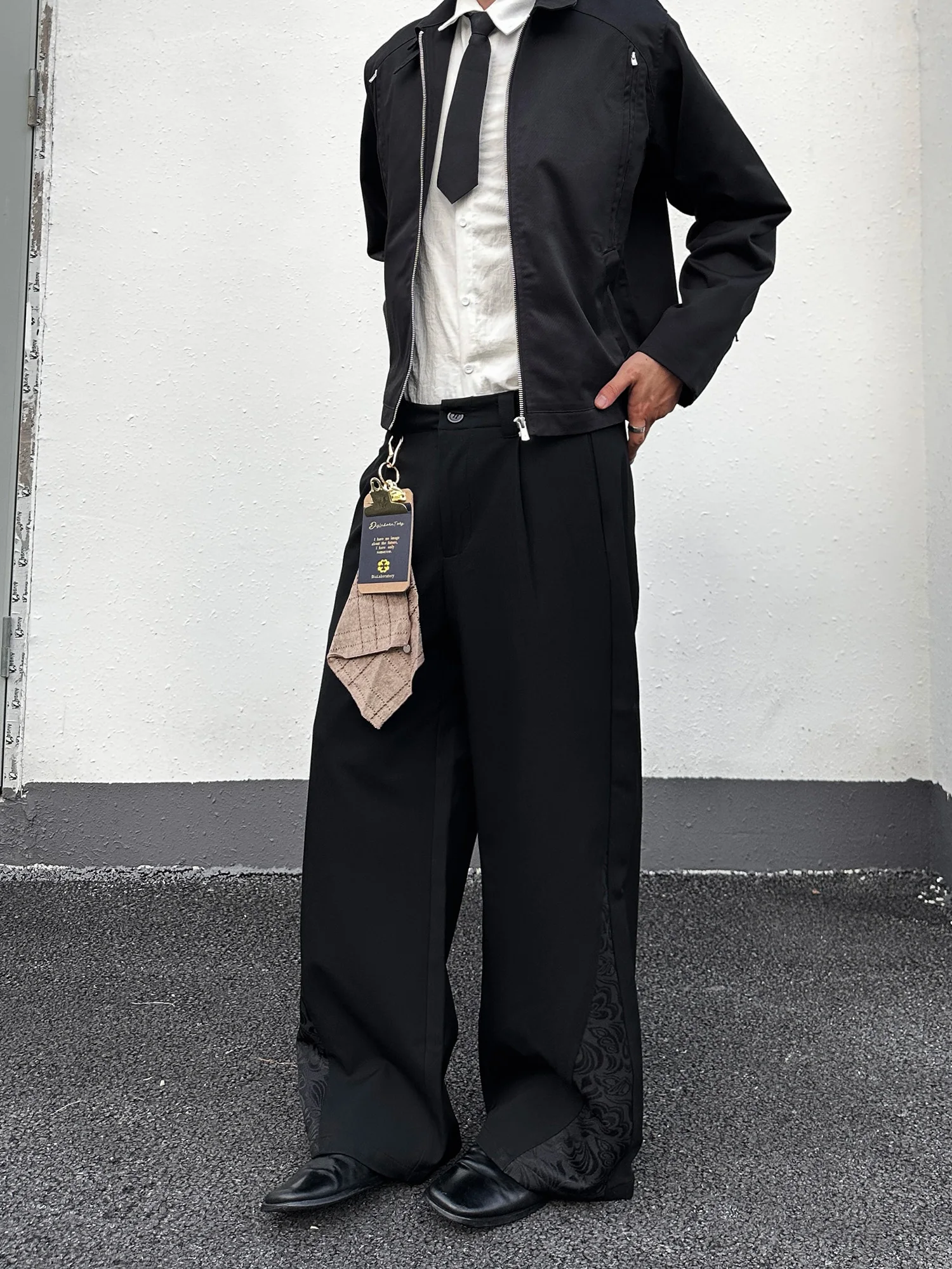 

Изысканные мужские повседневные брюки в стиле ретро с пэчворком, узором Ele Court и цветочным орнаментом, свободного прямого кроя, с эффектом CleanFit