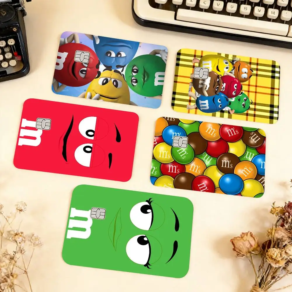 

1pc Candy M-MS C-Chocolate M&M'S Waterproof Film Skin Cover Credit Card Stickers Debit Front Bank Bus Pass