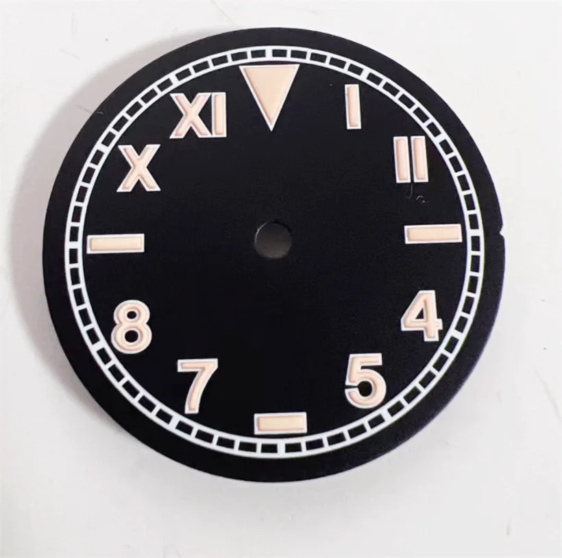

28.5mm Watch Dial Green Night Light Suitable For NH35A NH36 4R36 Mechanical Movement Black Dial Watch Accessories