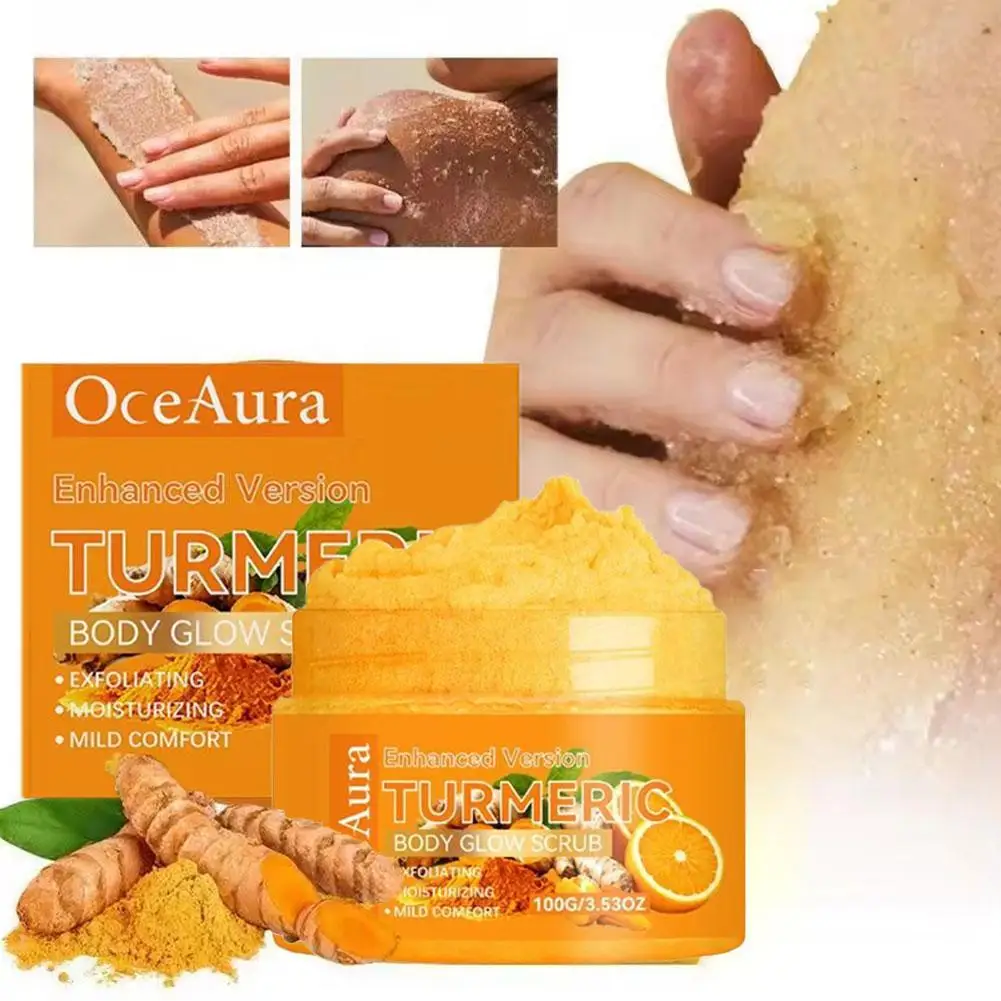 Turmeric Body Scrub Gentle Exfoliating Remove Dead Skin Pore Cleansing Hydrating Natural Brightening Skin Smoothing Skin Care
