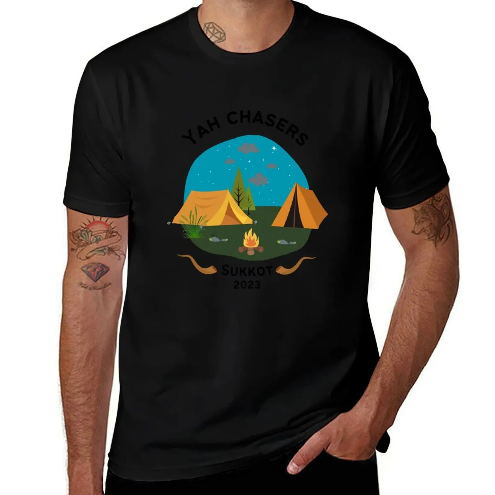 Sukkot Yah Chasers T-Shirt Anti-Fade Casual Tee Shirt T-Shirt