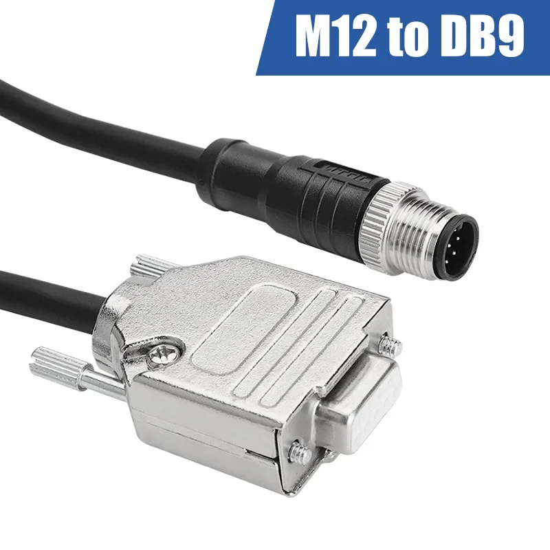 M12 To DB9 Cable Connector RS232 RS485 Extended Line M12 8pin Male Female To D-sub 9pin Industrial Data Cable D-sub Plug 0.5M