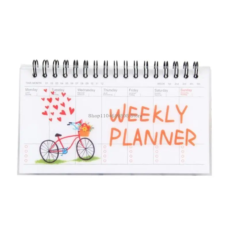2-in-1 ฉีกขาดรายสัปดาห์ปฏิทินกันน้ำ 50 แผ่นวันที่หน้า To-do-list Pad ธุรกิจตาราง Notepad