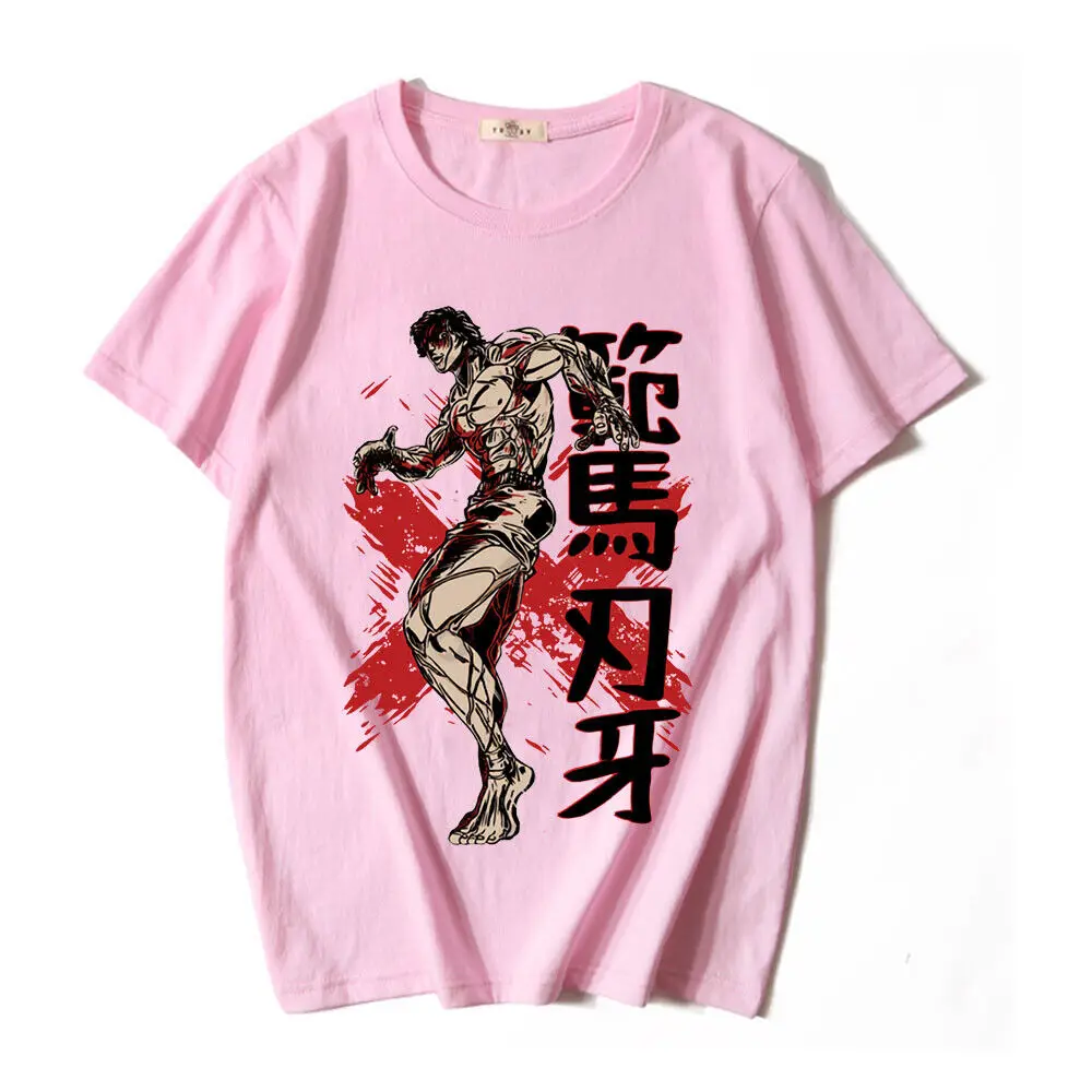 Baki Hanma เสื้อยืดคอตตอนลายการ์ตูนใช้ได้ทั้งชายและหญิงเสื้อยืดลำลองของขวัญฤดูร้อน