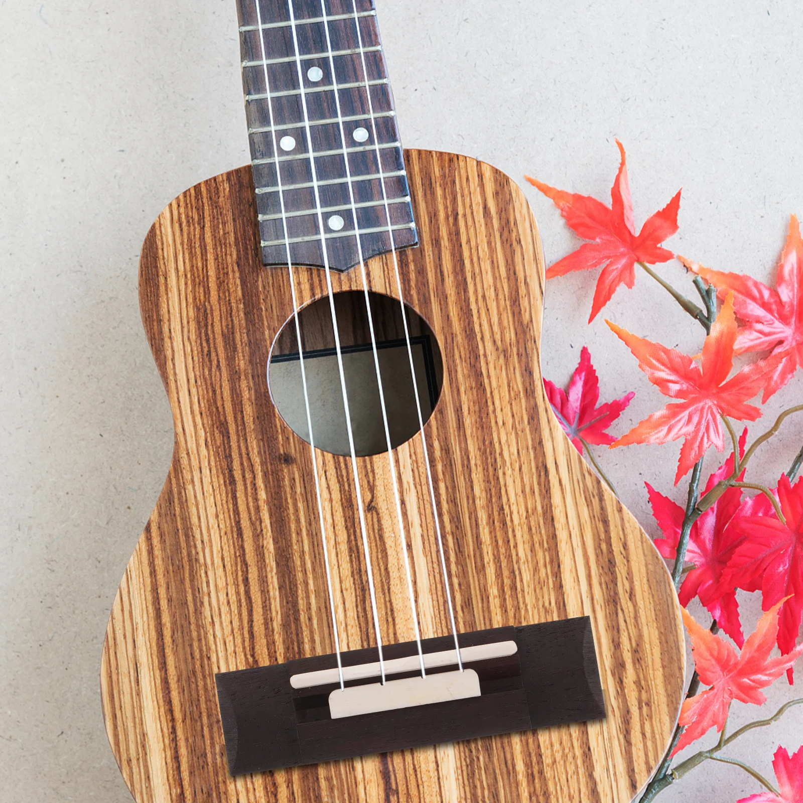 

9Cm Long Ukulele Guitar Bridge Saddle 12Mm String Spacing 7Mm Base Height High Density Metal with Natural Bone Saddle