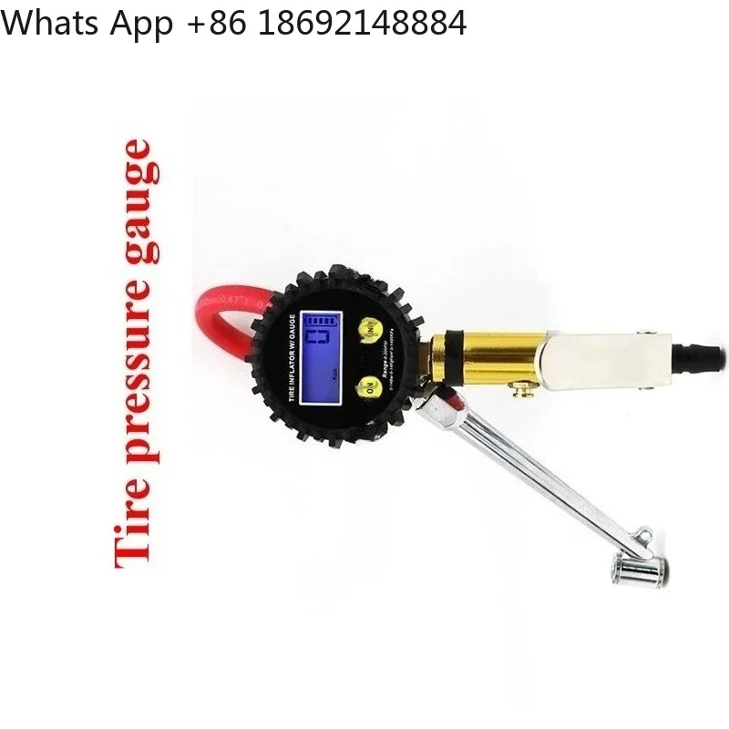 Digital Tire Pressure Gauge with Air Gun Nozzle - Professional Tire Inflator Head and Air Pressure Meter for Car Maintenance
