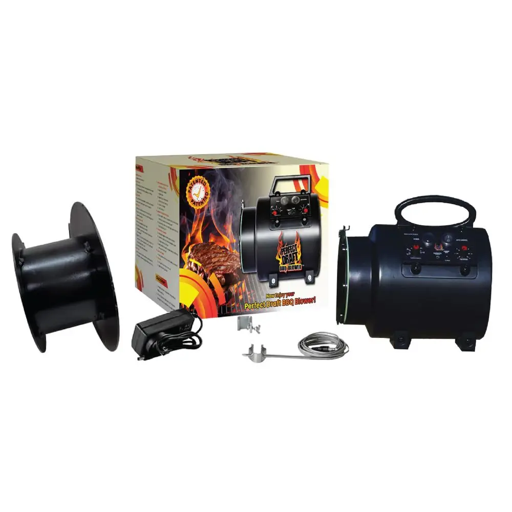 

BBQ Blower 4.0 for Offset Smoker Grill Designed in Texas, Patented in the USA Battery Powered BBQ Fan for Outdoor Barbecue
