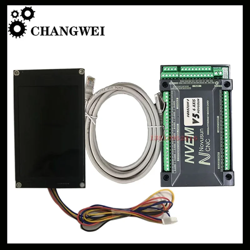 2023 Latest Cnc Motion Controller Nvem V5 3-axis 4-axis 5-axis 6-axis Mach3 Control Card Ethernet Interface With Display