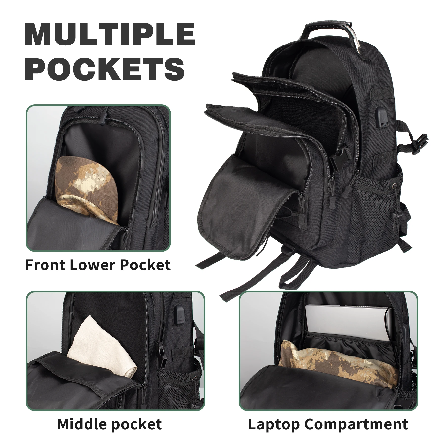 Sacos escolares de grande capacidade dos homens à prova dwaterproof água mochila simples multicamadas 30l mochila tática softback ao ar livre