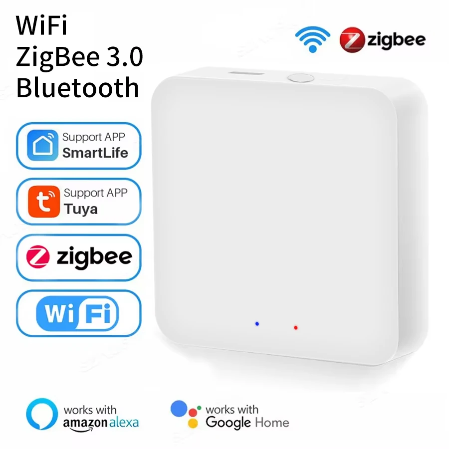 Zigbee 3.0 Gateway HUB Wireless Tuya Multi-mode WiFi Bluetooth Smart Life Home Bridge APP Remote Control Works with Alexa Google