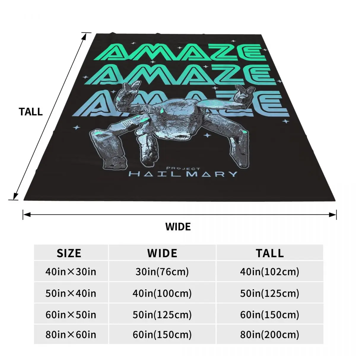 Movie Project Hail Mary Blanket Flannel Sofa Throw Blanket Warm for Home Bedroom Throws Bedspread Quilt