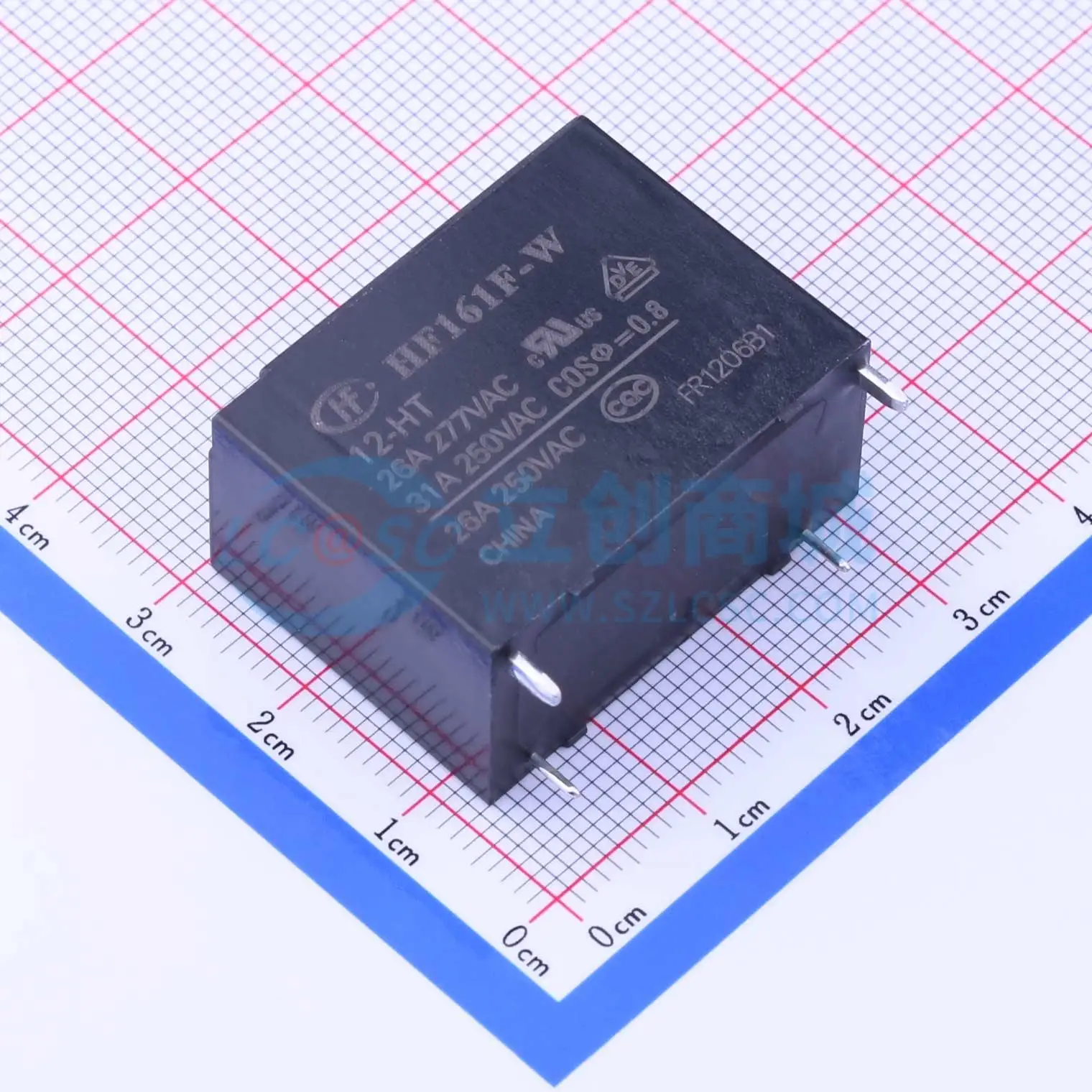 4pcs HF161F-W/12-HT 12V 30.4x15.9mm SPST NO Power Relay PCB Electronic Switch