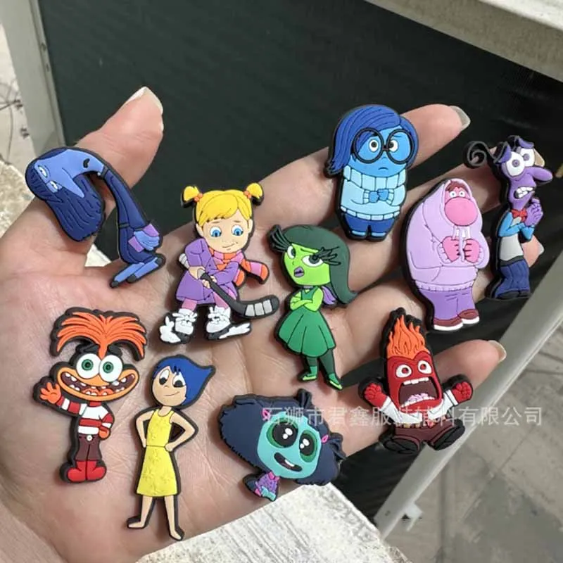 Funny MINISO Disney Inside Out Shoe Charms For Clogs Sandals Slippers Shoe Accessories DIY Kids Sandals Party Favor Gift Idea