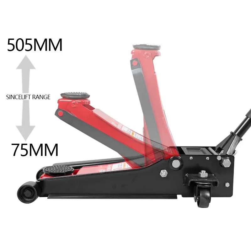 3t Flooring Car Jack Low Profile Steel Hydraulic Large Size Tray Floor Jack With Dual Pump For Car